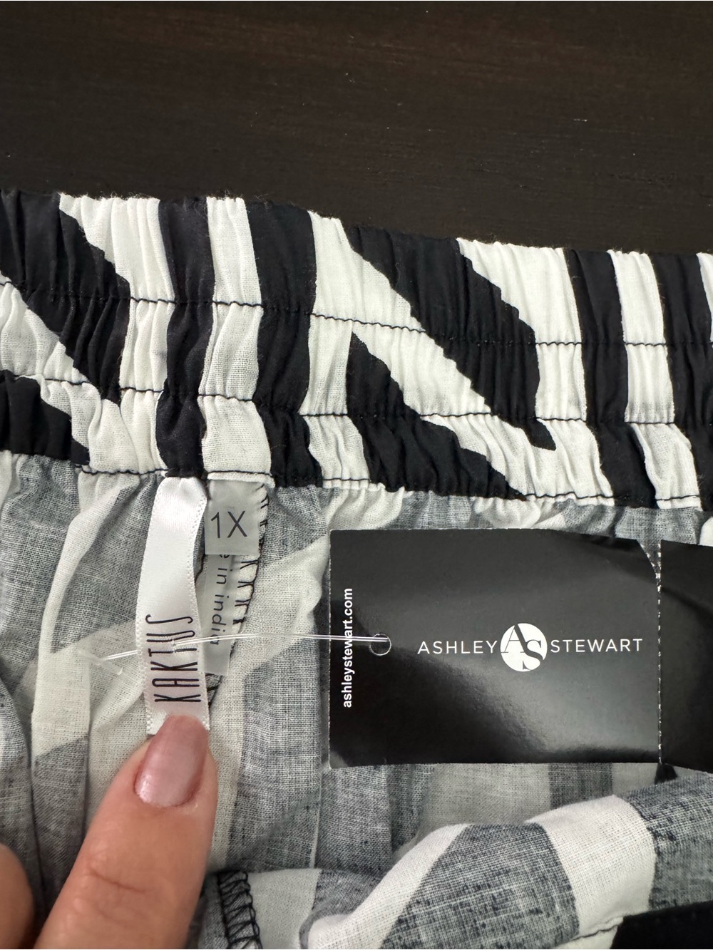 NWT Ashley Stewart Kaktus Geometric Wide Leg Pants Plus Size 1X Cotton Boho - Picture 5 of 11